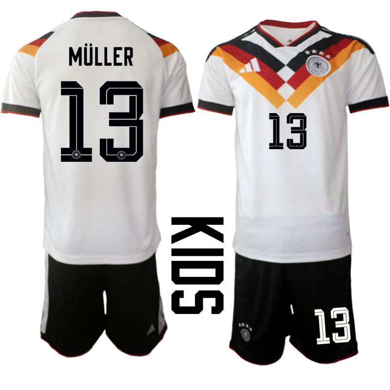 Youth 2026 World Cup National Team Germany home white #13 Soccer Jersey